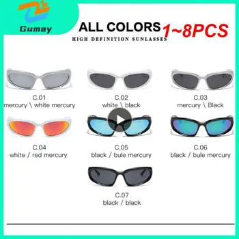 1-8 шт. Новейшие модные Солнцезащитные очки Для мужчин И женщин, Солнцезащитные очки для рыбалки, кемпинга, вождения, Спортивные Очки, Велосипедные Солнцезащитные очки Изображение 0
