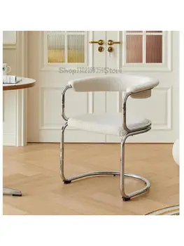 Дизайнерский легкий роскошный обеденный стул в стиле ретро, туалетный столик, сетчатый красный стул для макияжа, простой бытовой обеденный стул