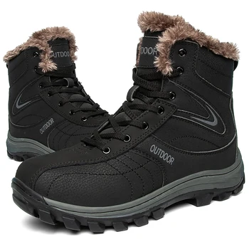 Мужские тактические военные зимние ботинки из натуральной кожи, армейская охотничья походная обувь, зимние ботинки для мужчин, теплая уличная обувь с подкладкой