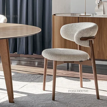 Обеденные стулья из массива дерева в скандинавском стиле для кухни, современный легкий Роскошный дизайнерский стул Из ткани, наборы для столовой, мебель для дома Z